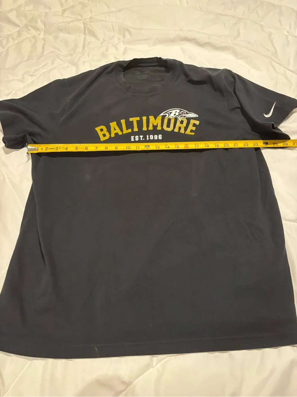 Nike Black Baltimore Ravens Short Sleeve Graphic Tee with Gold Accent EST 1996